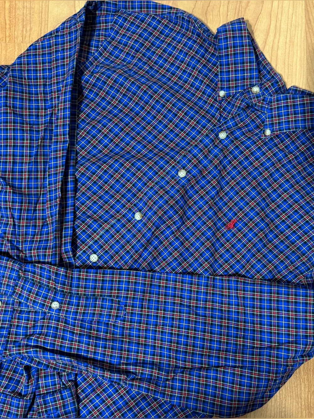 Ralph Lauren Men's XL Classic Fit Blue Plaid Long Sleeve Button Down Shirt